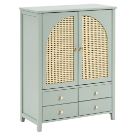 BIOMA 2 Door Shoe Storage Cabinet with 4 Drawers - Mint Green