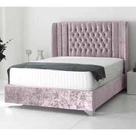 Alexis Plush Velvet Bed - Pink in 5 Sizes