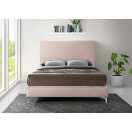 Glinis Plush Velvet Bed - Pink in 5 Sizes