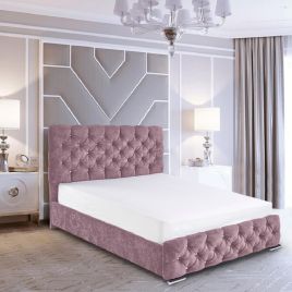 Havana Crush Velvet Bed - Pink in 5 Sizes