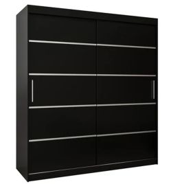 Sliding Wardrobe - VICENZA I 2 Door Wardrobe Black 180cm