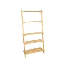 Bonnie Ladder Shelf Unit with Slatted Shelves - Oak