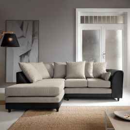 Linacre Corner Sofa - Left Arm Brown and Black