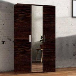 Fizzier Wenge 3 Door Mirror Wardrobe - 120cm