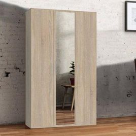 Fizzier Oak 3 Door Mirror Wardrobe - 120cm