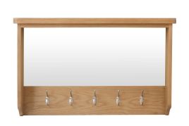 Norwich Hall Bench Top with Coat Hooks - Oak
