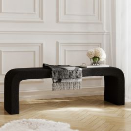 RENNAN Boucle Room Bench - Black