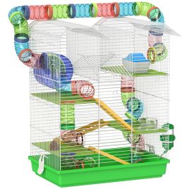 PAWSTER Hamster Cage Carrier Habitat Green