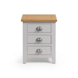 Richmond 3 Drawer Bedside Table - Grey