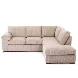 Corner Sofa AMALFI Standard Back Jumbo Cord Right Hand Facing Corner Sofa - Cream