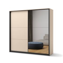 Sliding Wardrobe - LINNA 2 Door Mirrored Wardrobe 220cm