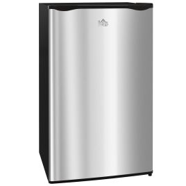 HERON Fridge Freezer Small Fridge with Chiller Box Silver Tone