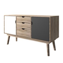 Scandi 2 Door 2 Drawer Oak Sideboard - Grey