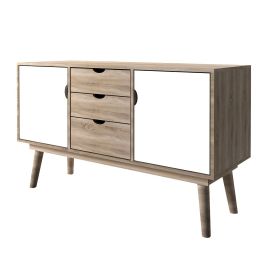 Scandi 2 Door 2 Drawer Oak Sideboard - White