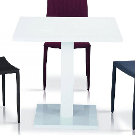 Buxton High Gloss Table with Stainless Steel Base - White