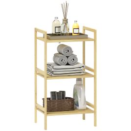 HERON 3 Tier Bamboo Adjustable Shelf Storage Unit