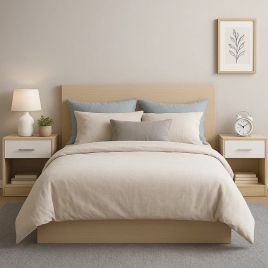 WESTORA Bedside Tables Set of 2 Nightstands with Drawer and Shelf for Bedroom or Living Room - Rustic Brown