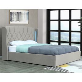 Stockport Ottoman Storage Silver Bed Frame with LED - Standard Double 4ft6