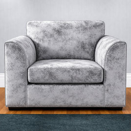 VELOURA Crush Velvet Armchair - Silver
