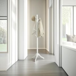 XYLVIAN Coat Rack Freestanding Stand with Adjustable Height and 8 Hooks - Natural