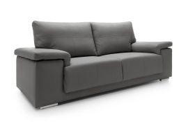 Chelmsford 3 Seater Leather Sofa - Dark Grey