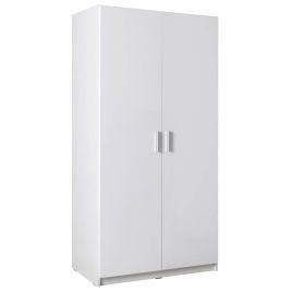 Wardrobe - MANISTA II 2 Door Wardrobe White Gloss 92cm