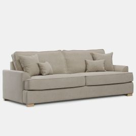 4 Seater Sofa - HERITAGE Fabric - Light Beige