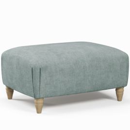 Footstool - LUXE Fabric - Light Grey