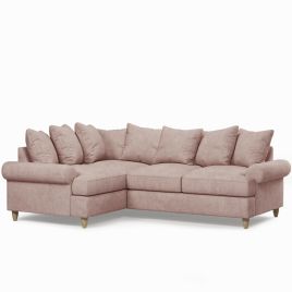 Corner Sofa - LUXE Fabric 3 Seater Right Hand Facing - Pink