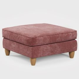 Footstool - COASTAL Fabric - Deep Terra