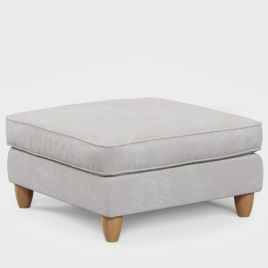 Footstool - COASTAL Fabric - Pearl