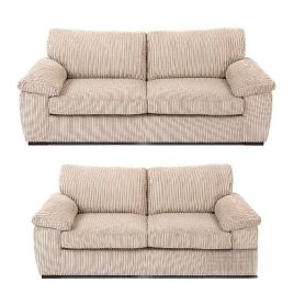 Amalfi Standard Back 3 Seater and 2 Seater Sofa Set - Cream