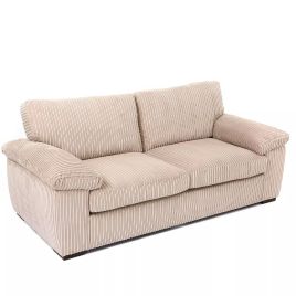 3 Seater Sofa AMALFI Standard Back Jumbo Cord 3 Seater Sofa - Cream
