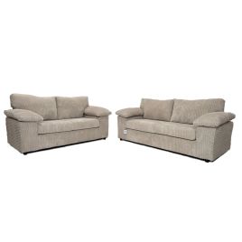 Sofa Set CORDURA Full Back Jumbo Cord 3 Seater and 2 Seater Sofa - Mink