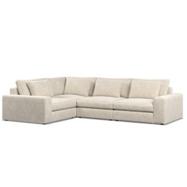 Corner Sofa - SOVA Fabric 3 Seater Right Hand Facing Ivory