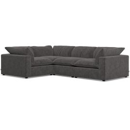 Corner Sofa - PUEBLA Fabric 3 Seater Right Hand Facing Slate
