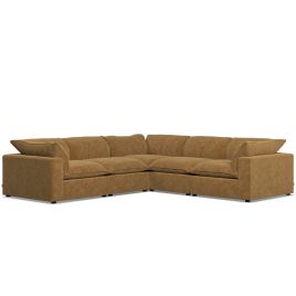 Corner Sofa - PUEBLA Fabric 4 Seater Right Hand Facing Amber