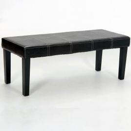 Nico Niall PU Leather Effect Bench - Black
