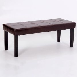 Nico Niall PU Leather Effect Bench - Brown