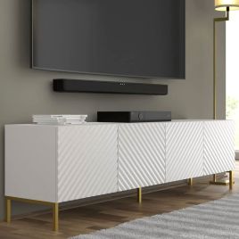 Puddle Dux 4 Door TV Cabinet - White