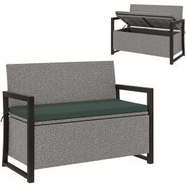SUNVISTA 151.5L Storage Garden Bench Grey