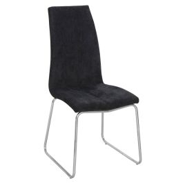 Giselle Gideon Set of 4 Fabric Chairs - Chrome and Grey