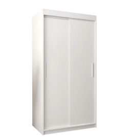Sliding Wardrobe - TIVERTON 2 Door Wardrobe White 100cm