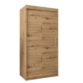 Sliding Wardrobe - TIVERTON 2 Door Wardrobe Oak Artisan 100cm