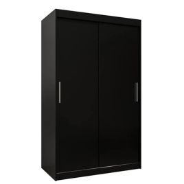 Sliding Wardrobe - TIVERTON 2 Door Wardrobe Black 120cm