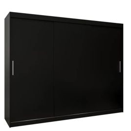Sliding Wardrobe - TIVERTON 3 Door Wardrobe Black 250cm