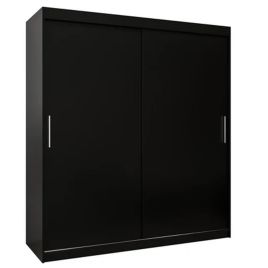 Sliding Wardrobe - TIVERTON 2 Door Wardrobe Black 180cm