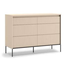 TRADESSA Beige Chest of Drawers - Large-sized, Double, 6 Drawers