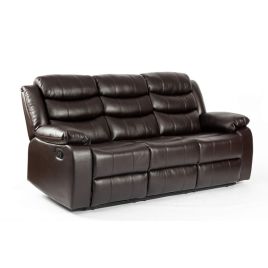 Esperanza 3 Seater Leather Aire Recliner - Brown