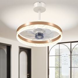 HERON Ceiling Fan Gold Tone